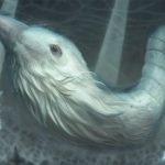 The Trunko as a gigantic sea creature with pale skin and long snout.