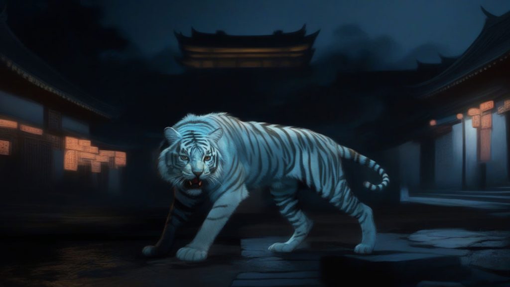 The Maltese tiger seen stalking through a village at night