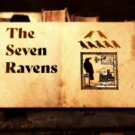 the Seven Ravens title on an old book with some ravens drawn in ink